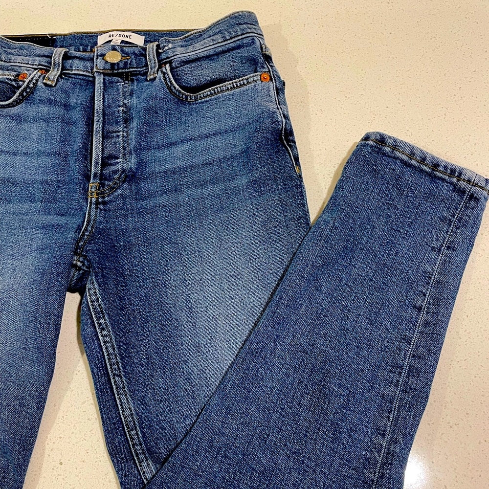Redone high rise ankle crop denim jeans size 26